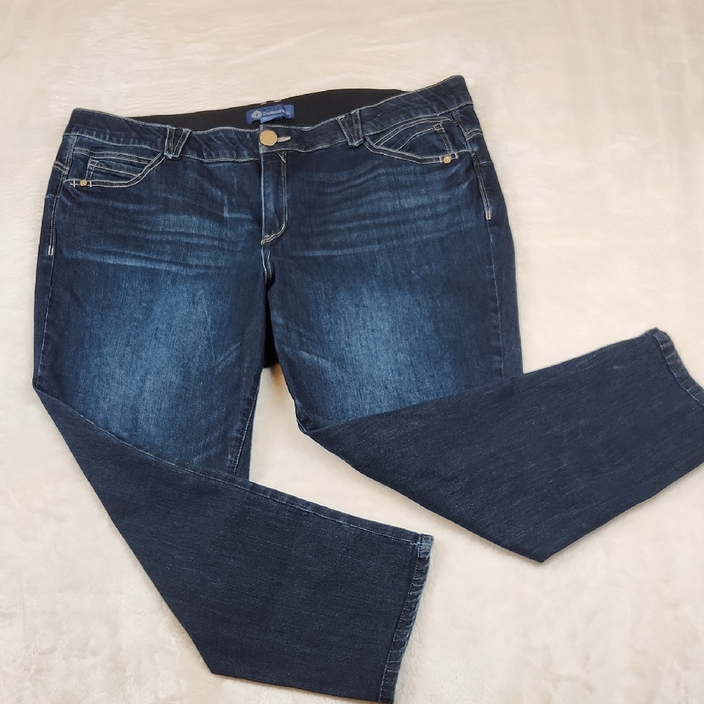 Democracy Ab Solution Dark Blue Straight Leg Jeans Women's Size 22W
